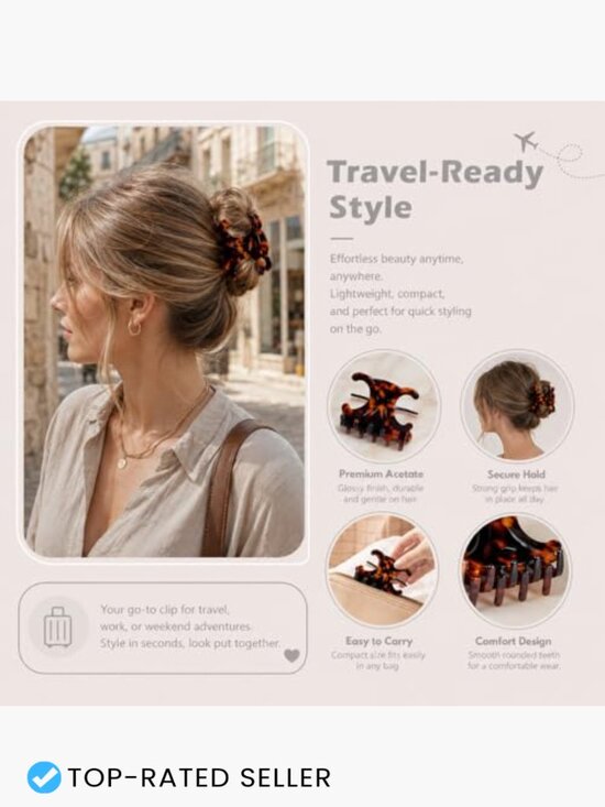 Acetate Butterfly Hair Claws 4 Pack Medium Durable Secure Hold Clips main image 4